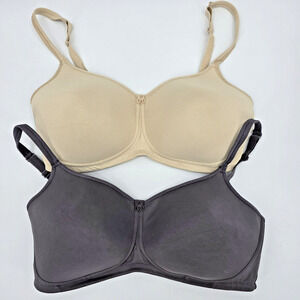 Amoena Mara SB Mastectomy Bra 38DD Lot of 2 Wire Free Padded Gray Beige